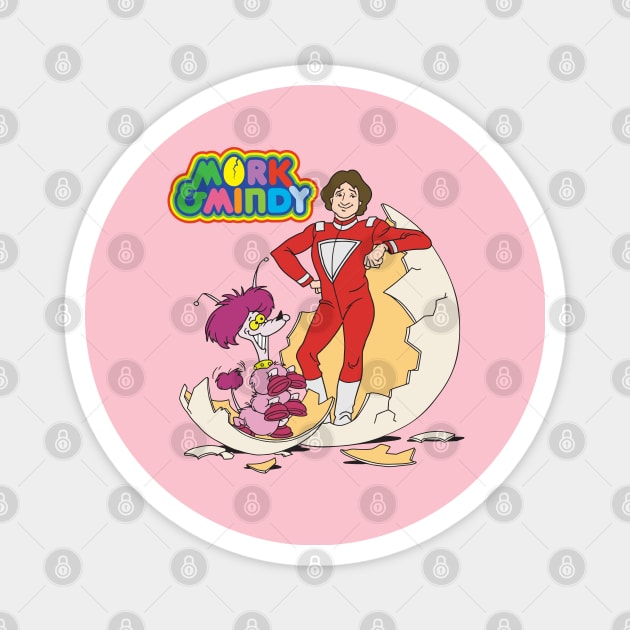 Mork And Mindy Cartoon Magnet by Chewbaccadoll